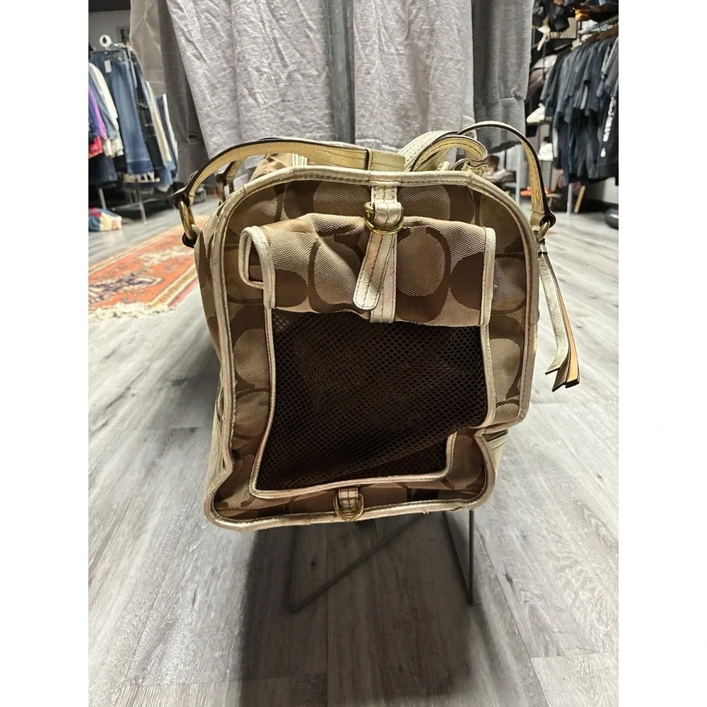 Coach Signature Dog Carrier Pet Carrier Bag Jacquard Monogram H0668-60094